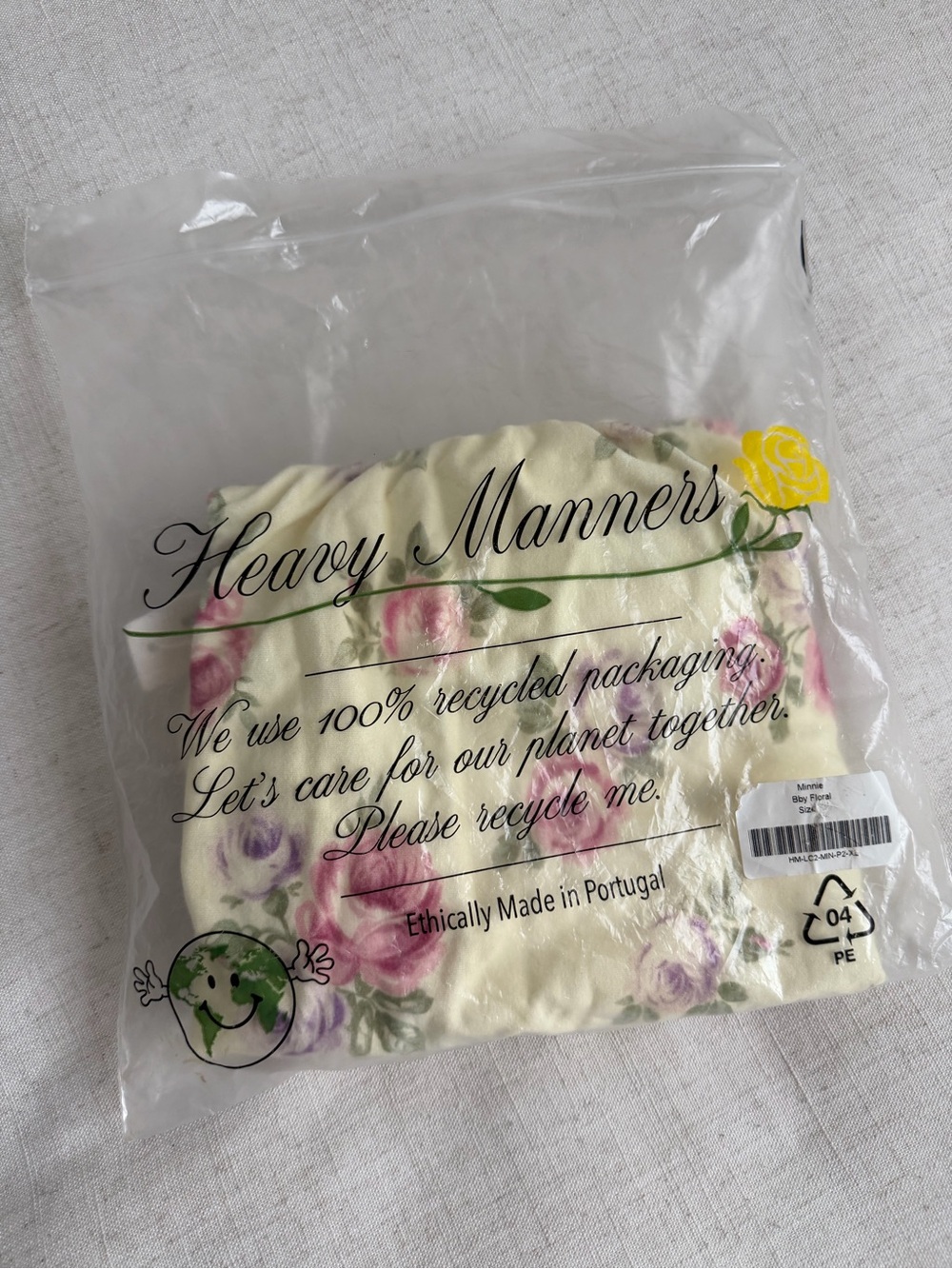 Heavy Manners Floral Skirt in Cream with Pink and Purple Roses